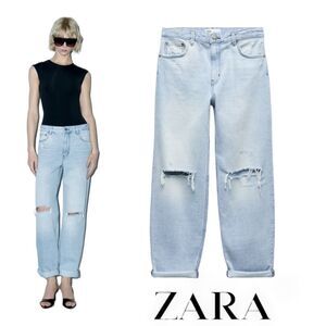 ZARA | Blue | ZW MID-RISE BOYFRIEND JEANS